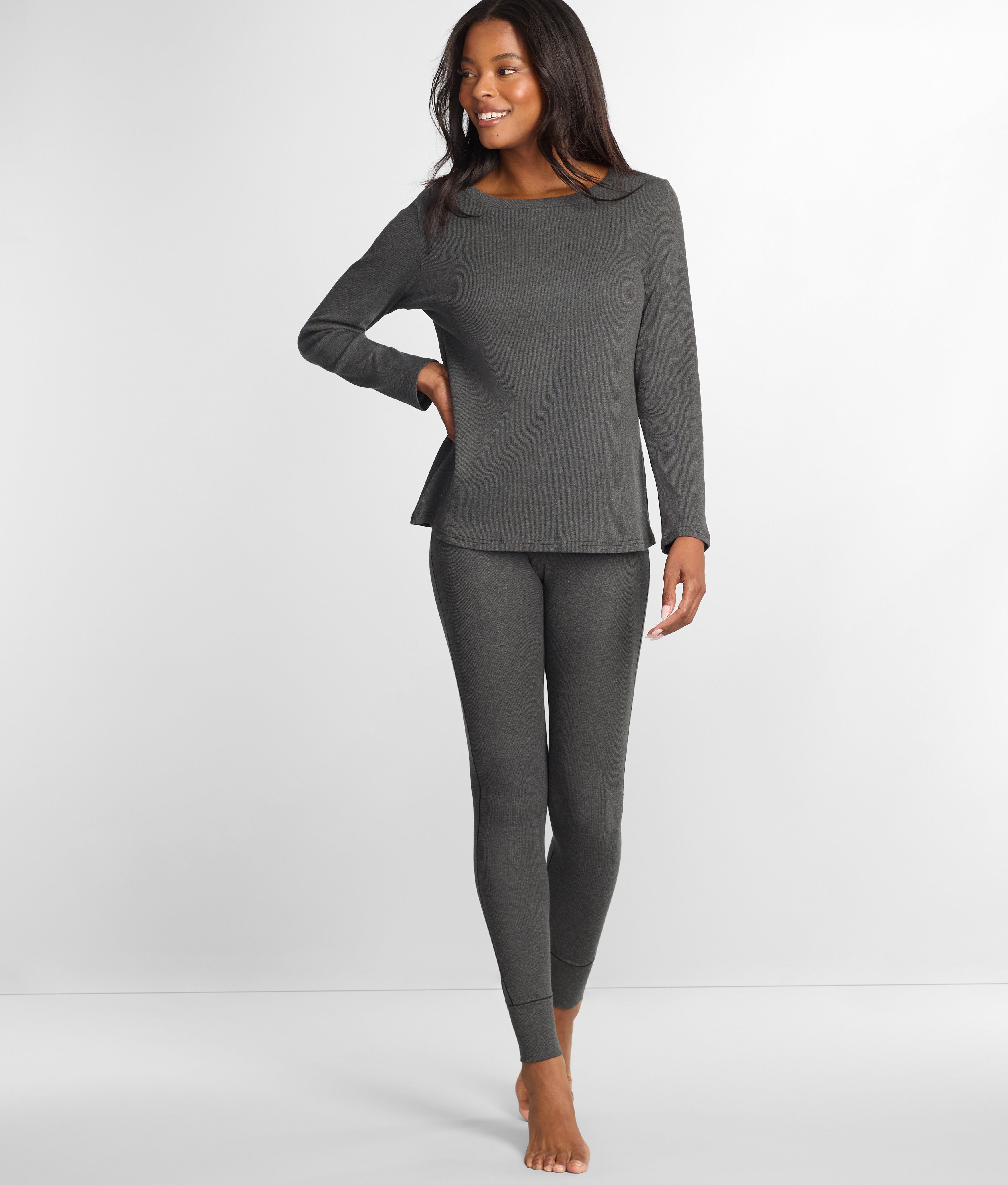 Ribbed Knit Pajama Set