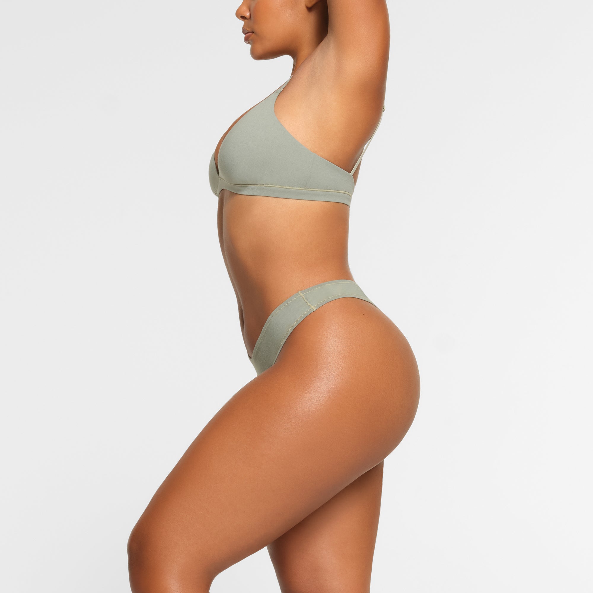 COTTON JERSEY DIPPED THONG | MINERAL thumbnail 3