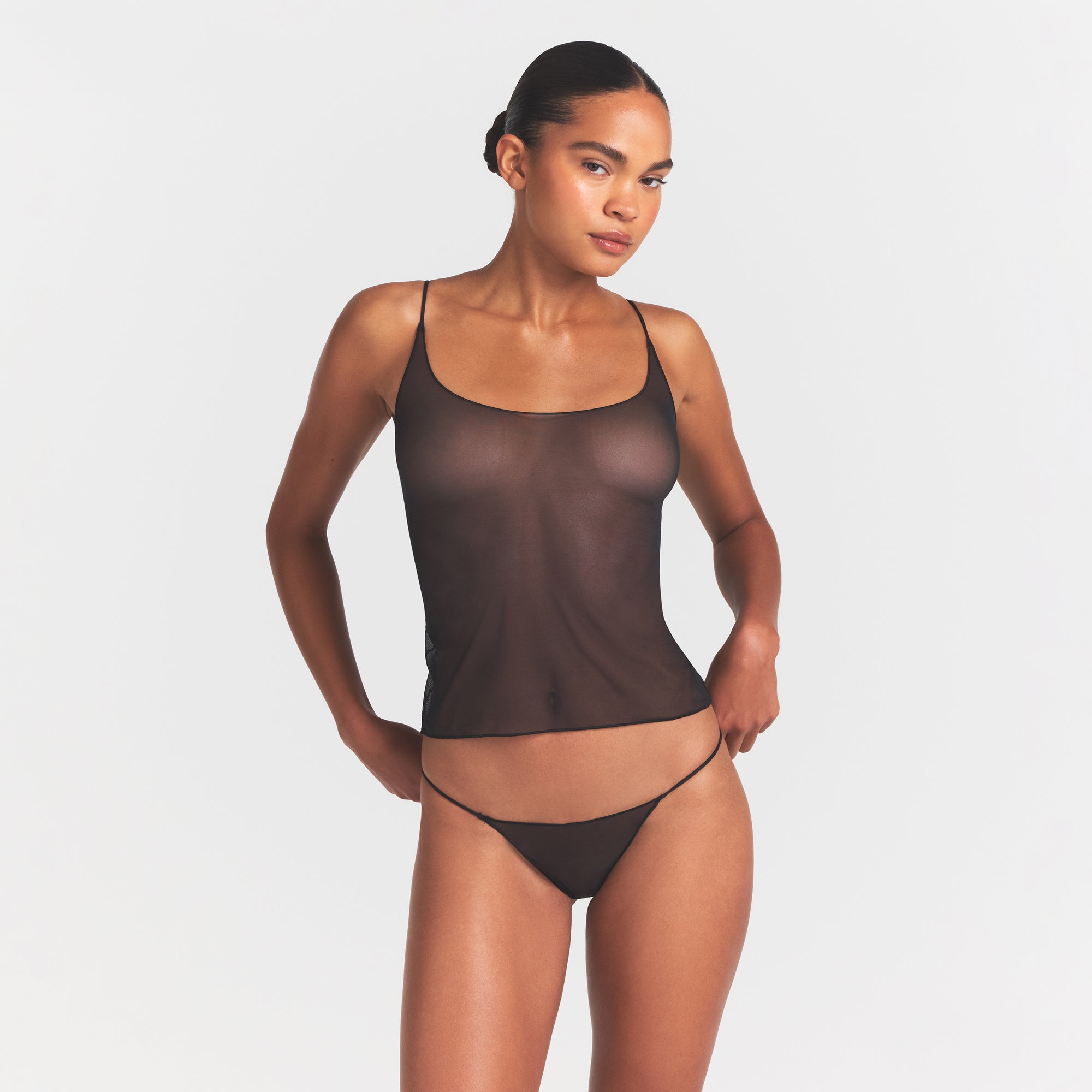 ULTRA FINE MESH STRING THONG | OBSIDIAN thumbnail 2