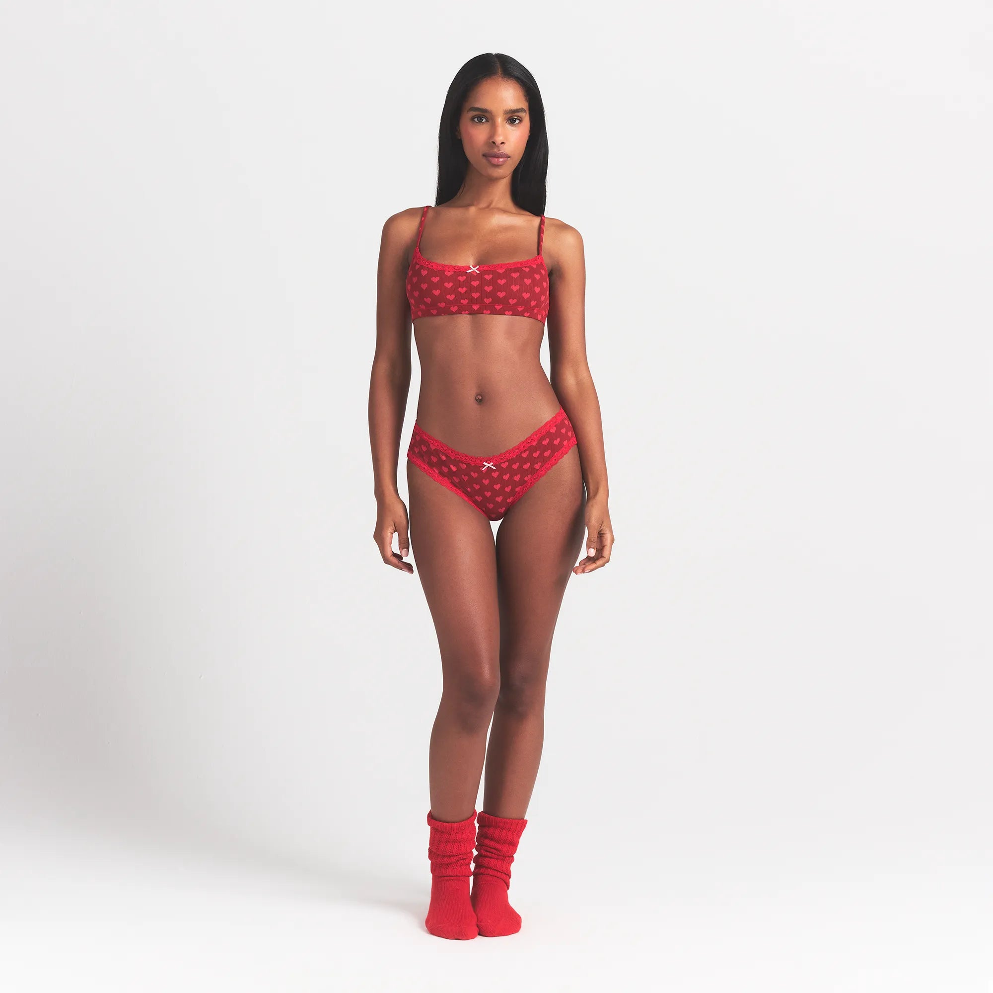 LIGHTWEIGHT COTTON POINTELLE LACE BRIEF | BRICK HEART HALFDROP thumbnail 2