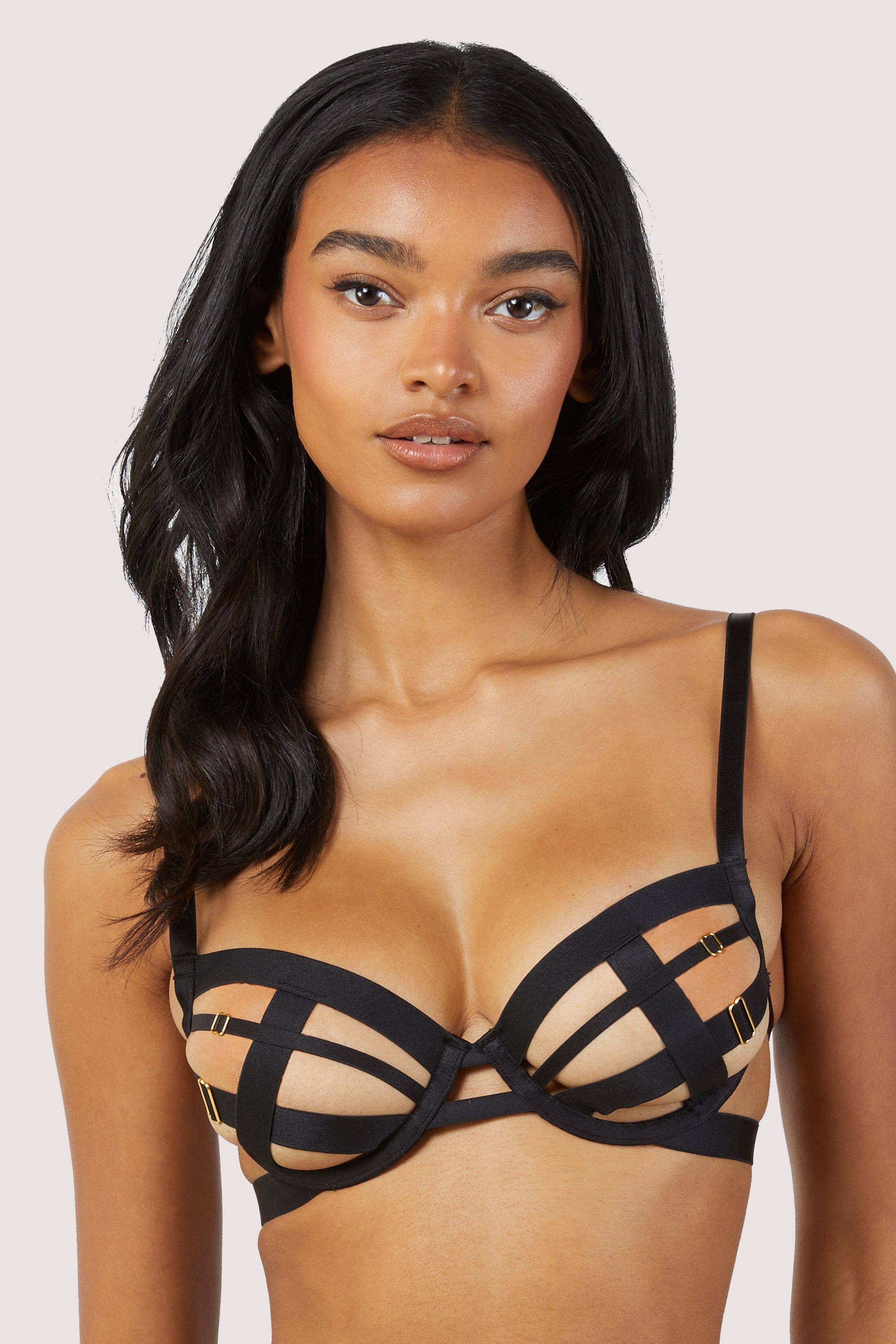 Chantal Black Open Elastic Balconette Bra