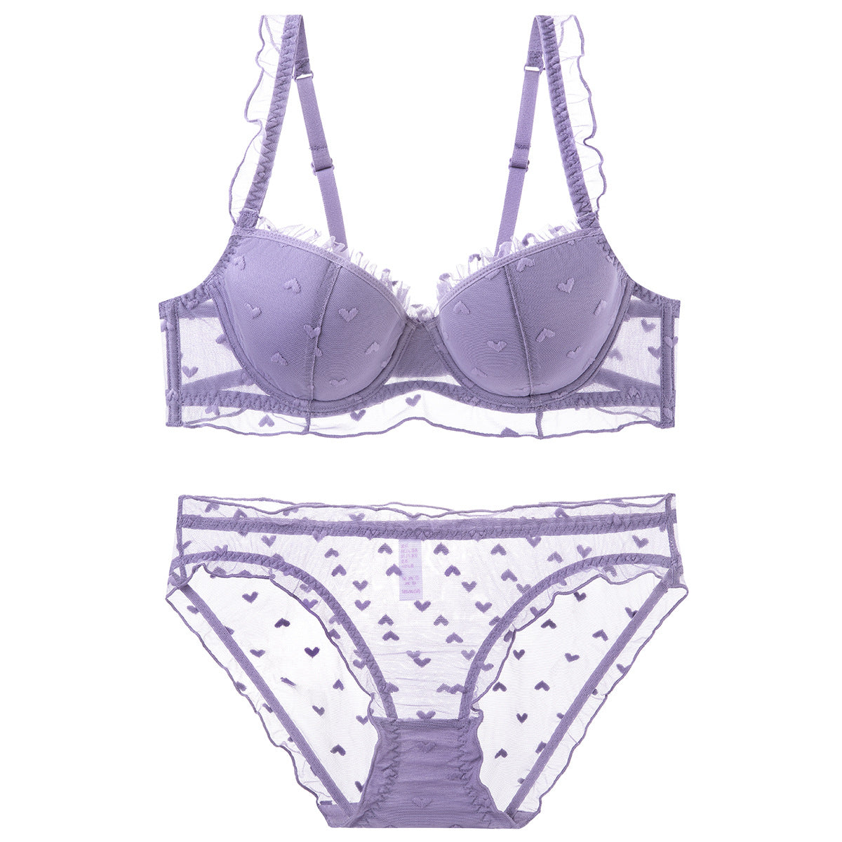 French Lace Underwire Bra Set Breathable Plus Size Lingerie