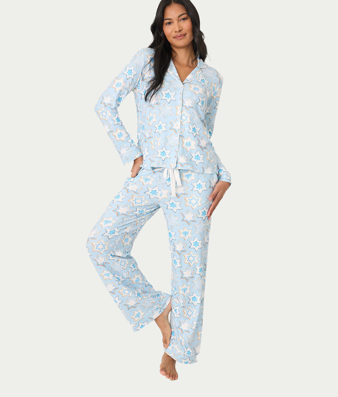 You Had Me At Shalom Cookie Print Knit Pajama Set