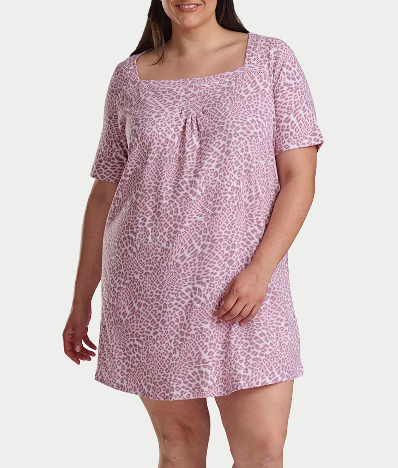 Plus Size Romantic Fields Elbow-Length Sleep Shirt