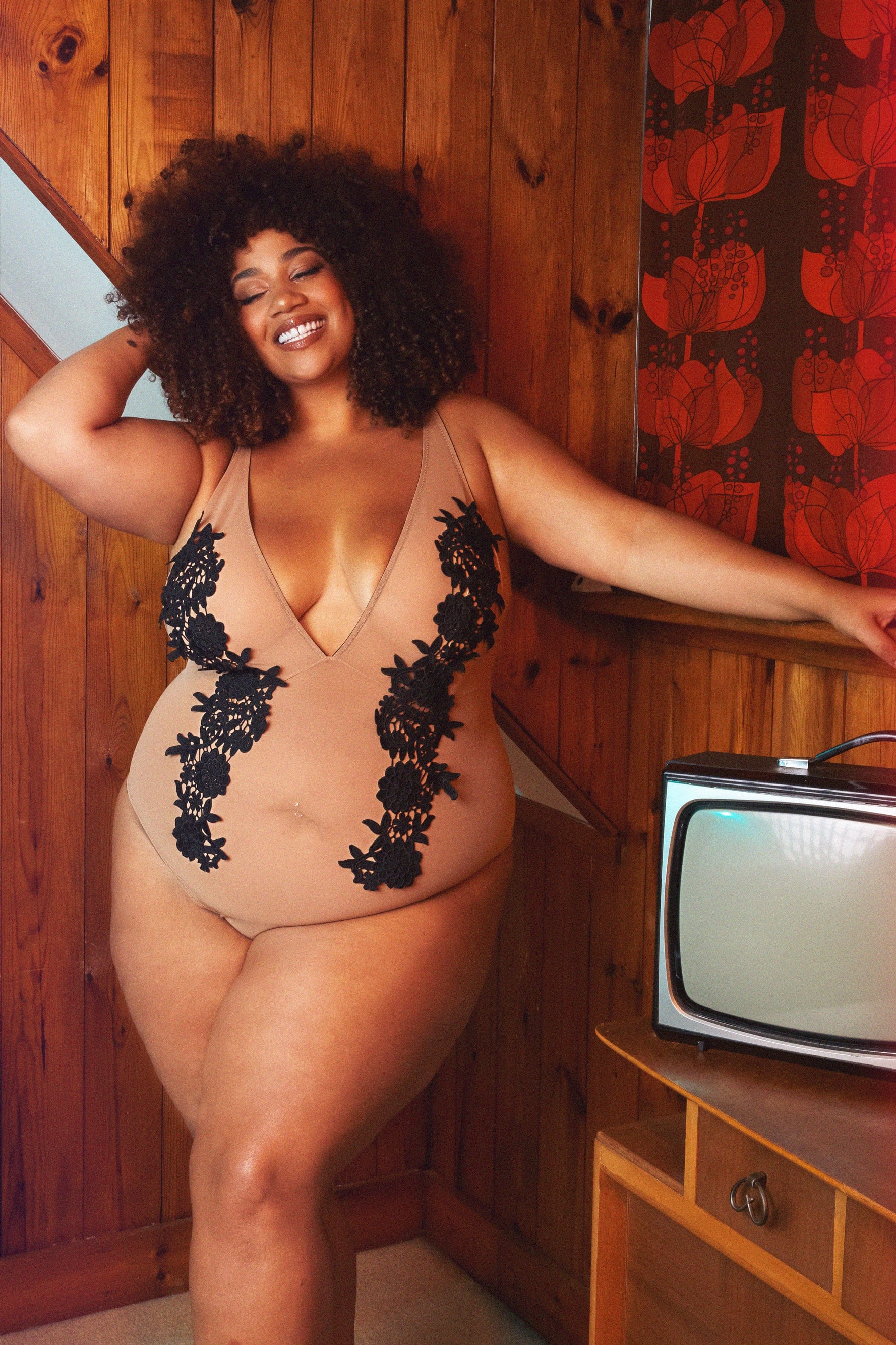 Alaina Illusion Mesh And Black Embroidery body