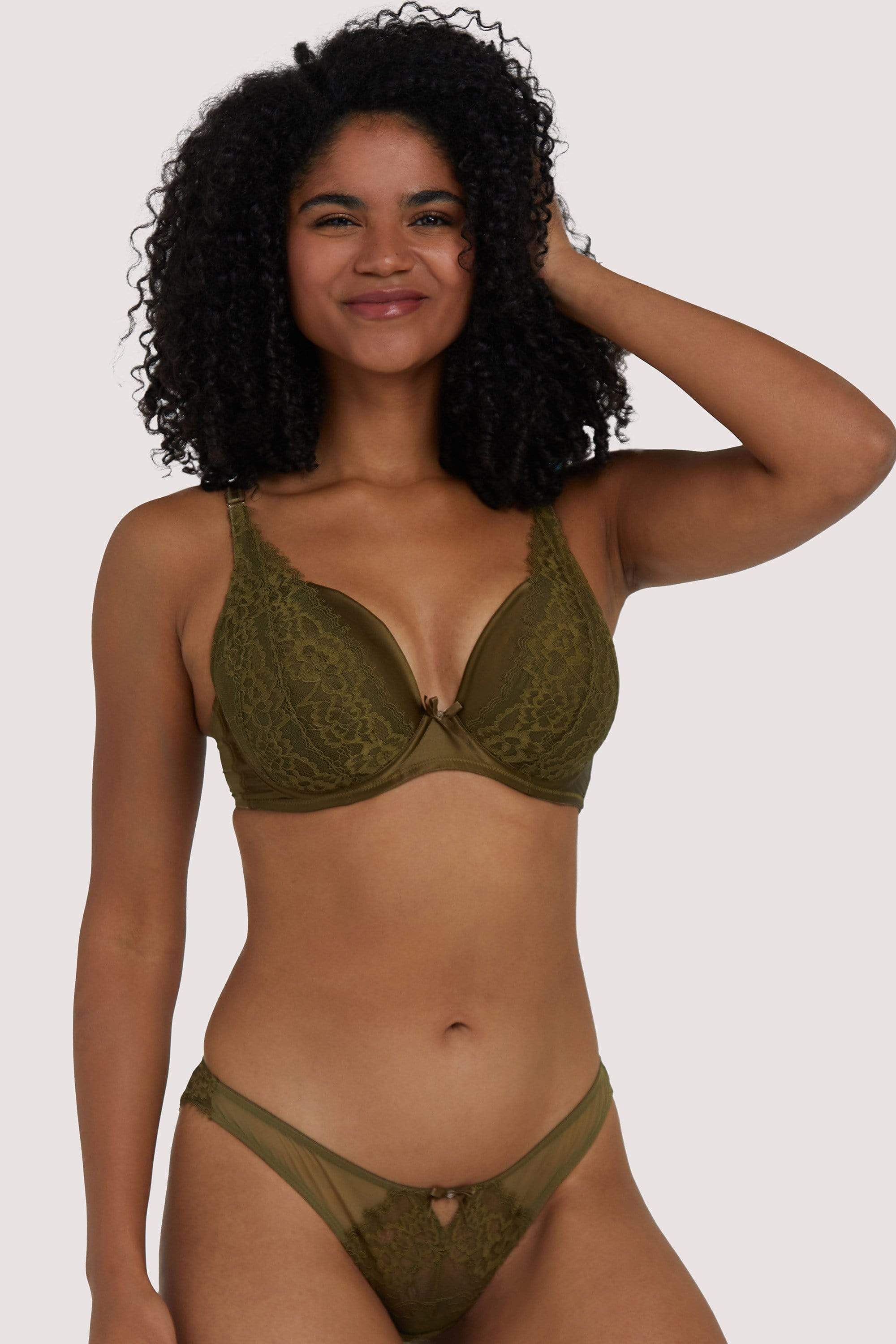 Sophia Olive Plunge Push Up Bra thumbnail 3