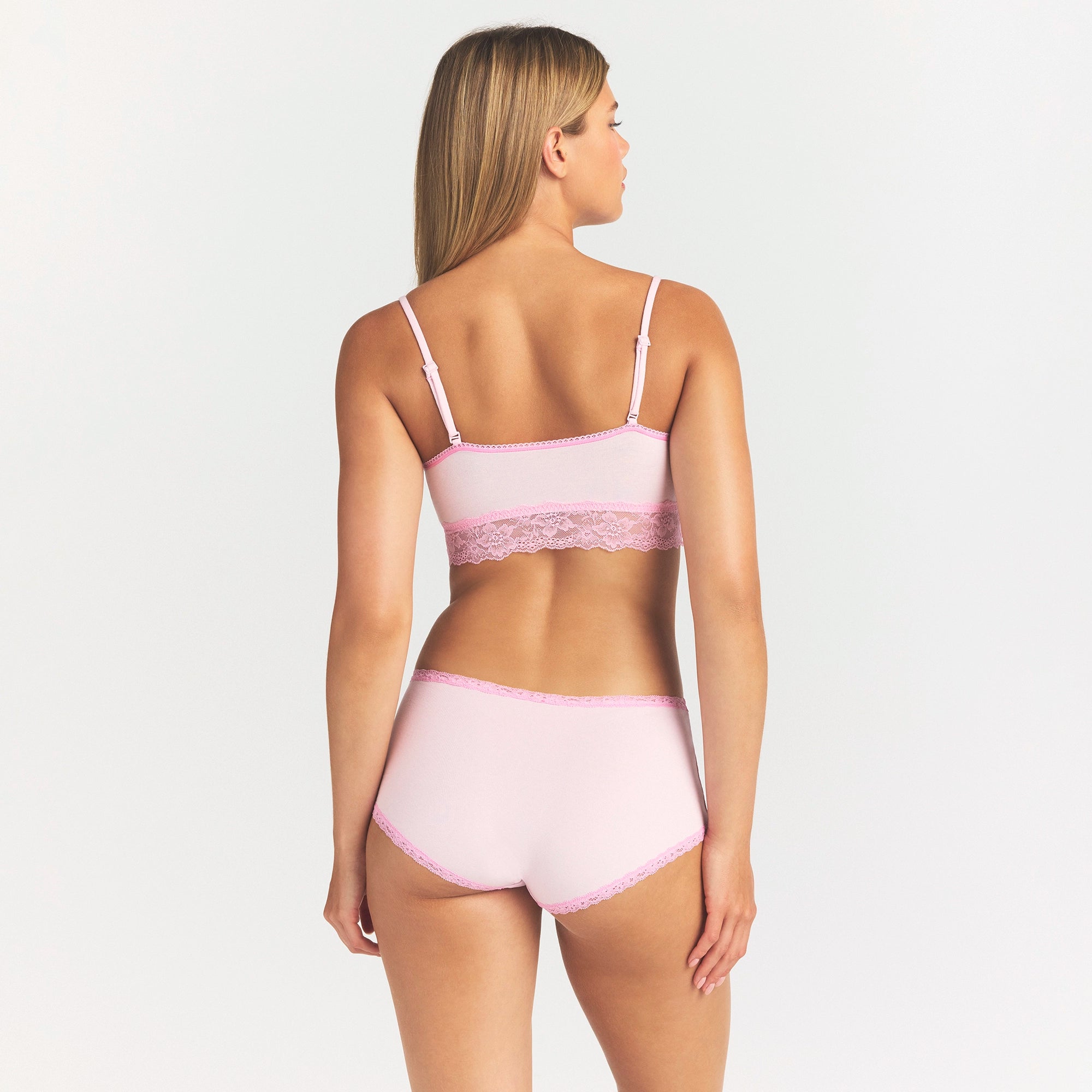 LIGHTWEIGHT COTTON LACE BOY SHORT | CHERRY BLOSSOM thumbnail 2