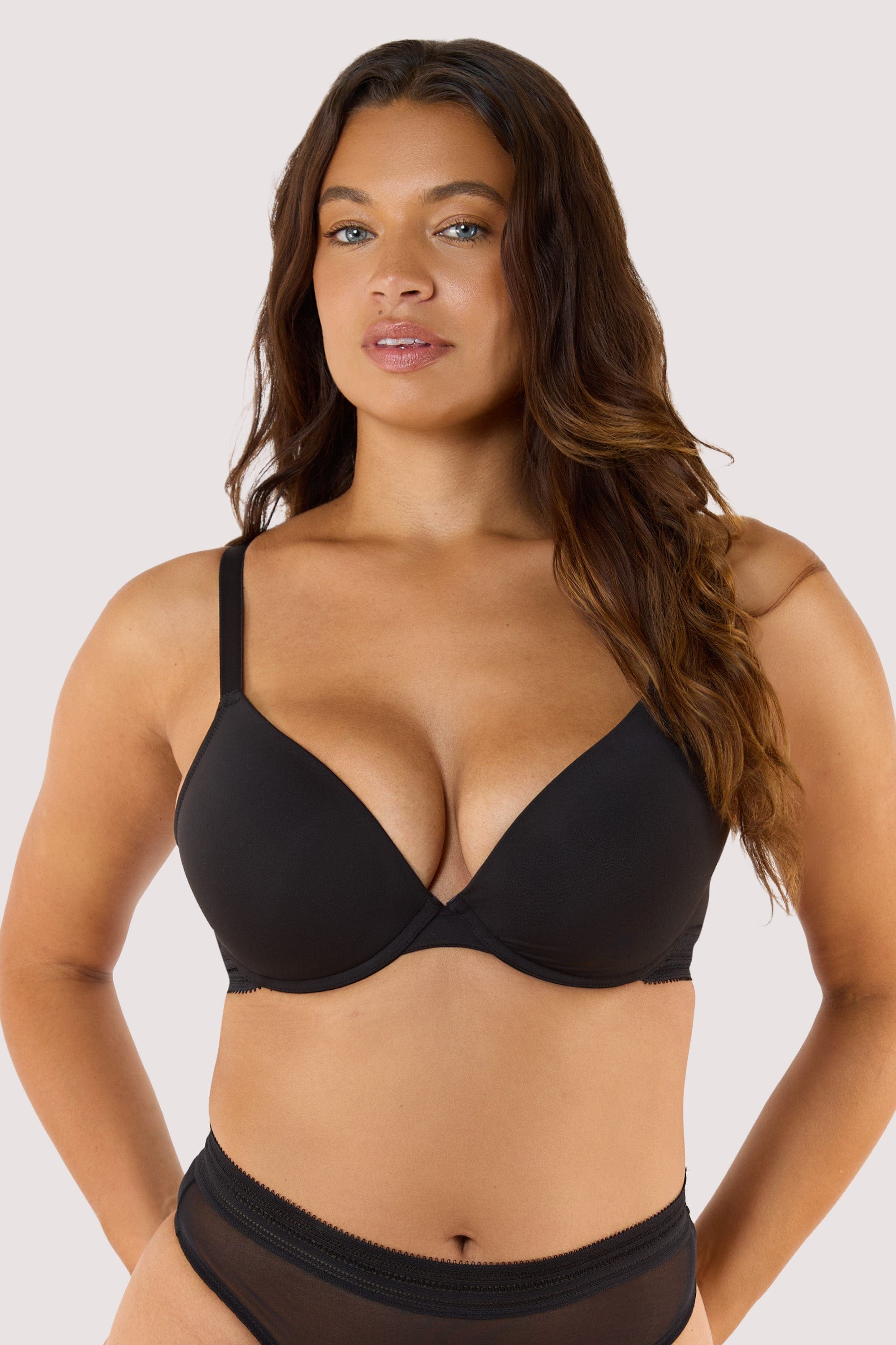 Icon Black Microfiber Moulded Cup Bra thumbnail 2