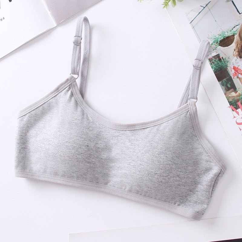 Breathable Cotton Light Solid Colour Fixed Cup Wrap Padding Bra thumbnail 3