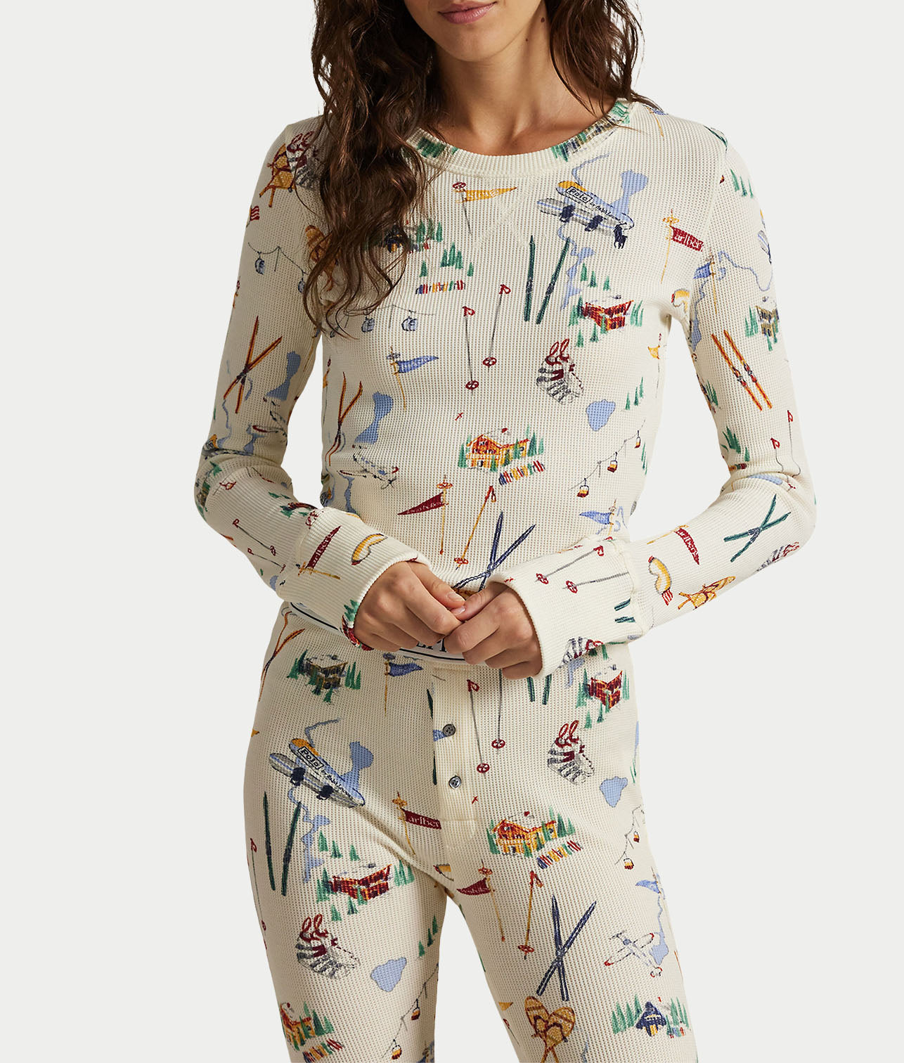 Waffle Knit Jogger Pajama Set thumbnail 3