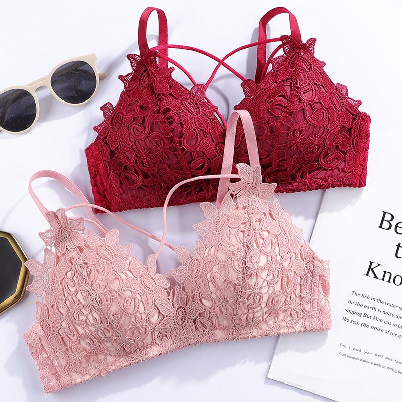 Embroidered Lace Thin seamless underwear Women's Bra thumbnail 3
