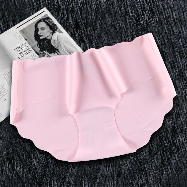 Wavy Ice Silk Seamless Women's Mid-Rise cotton Gear Panties thumbnail 3