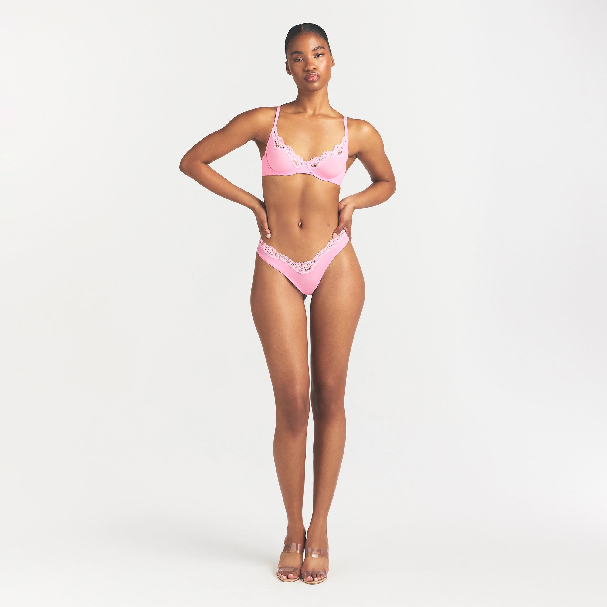 FITS EVERYBODY LACE DIPPED THONG | BUBBLE GUM TONAL thumbnail 2