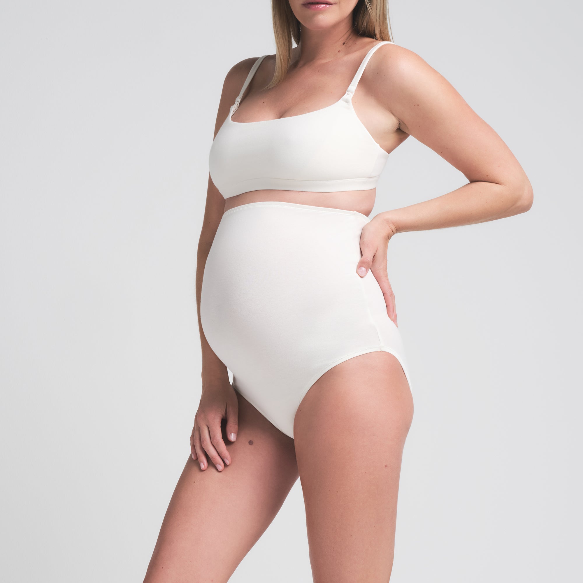 COTTON JERSEY MATERNITY HIGH-WAISTED BRIEF | MARBLE thumbnail 3