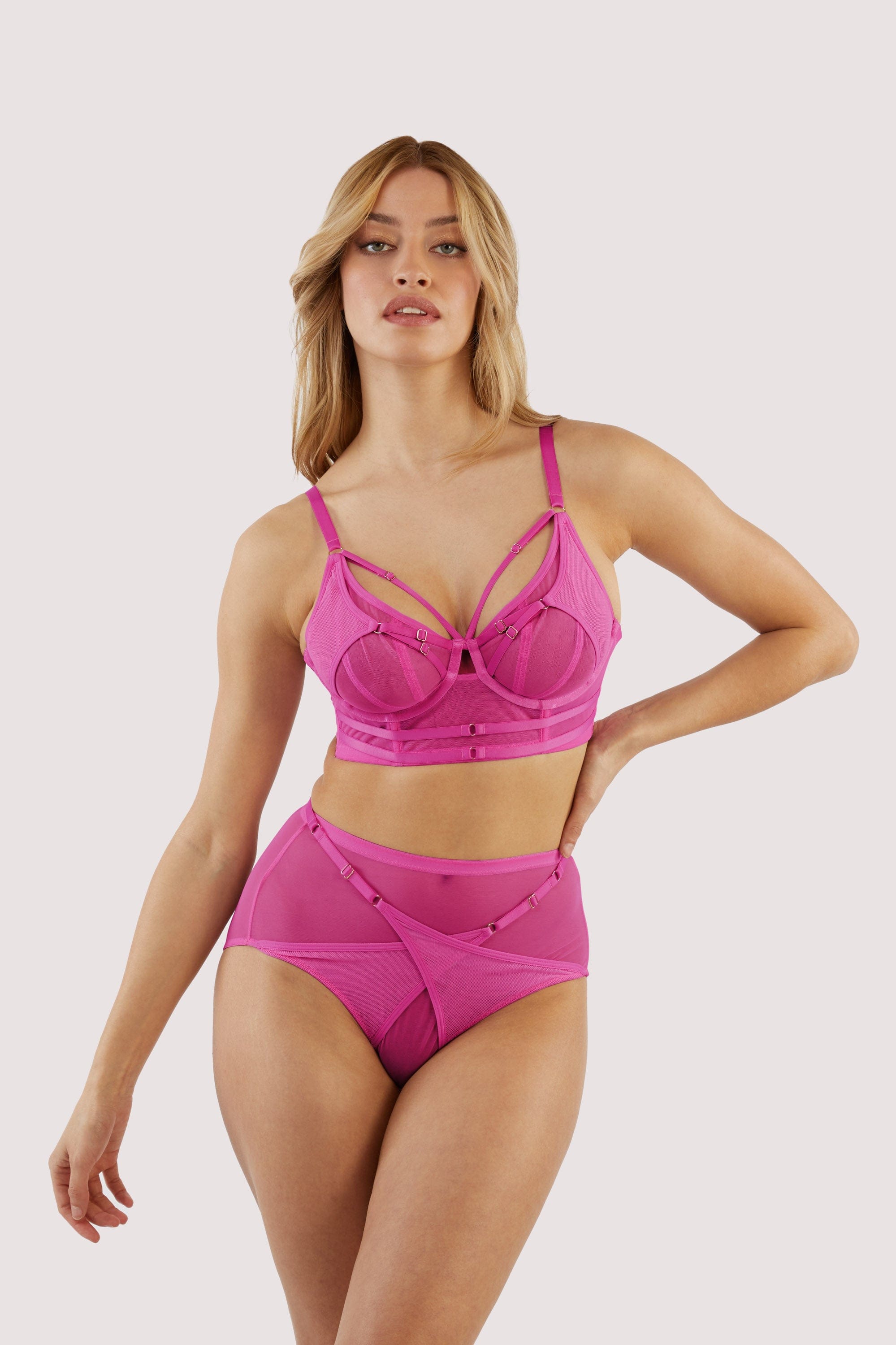 Eddie Magenta Crossover Wrap High Waist Brief thumbnail 3