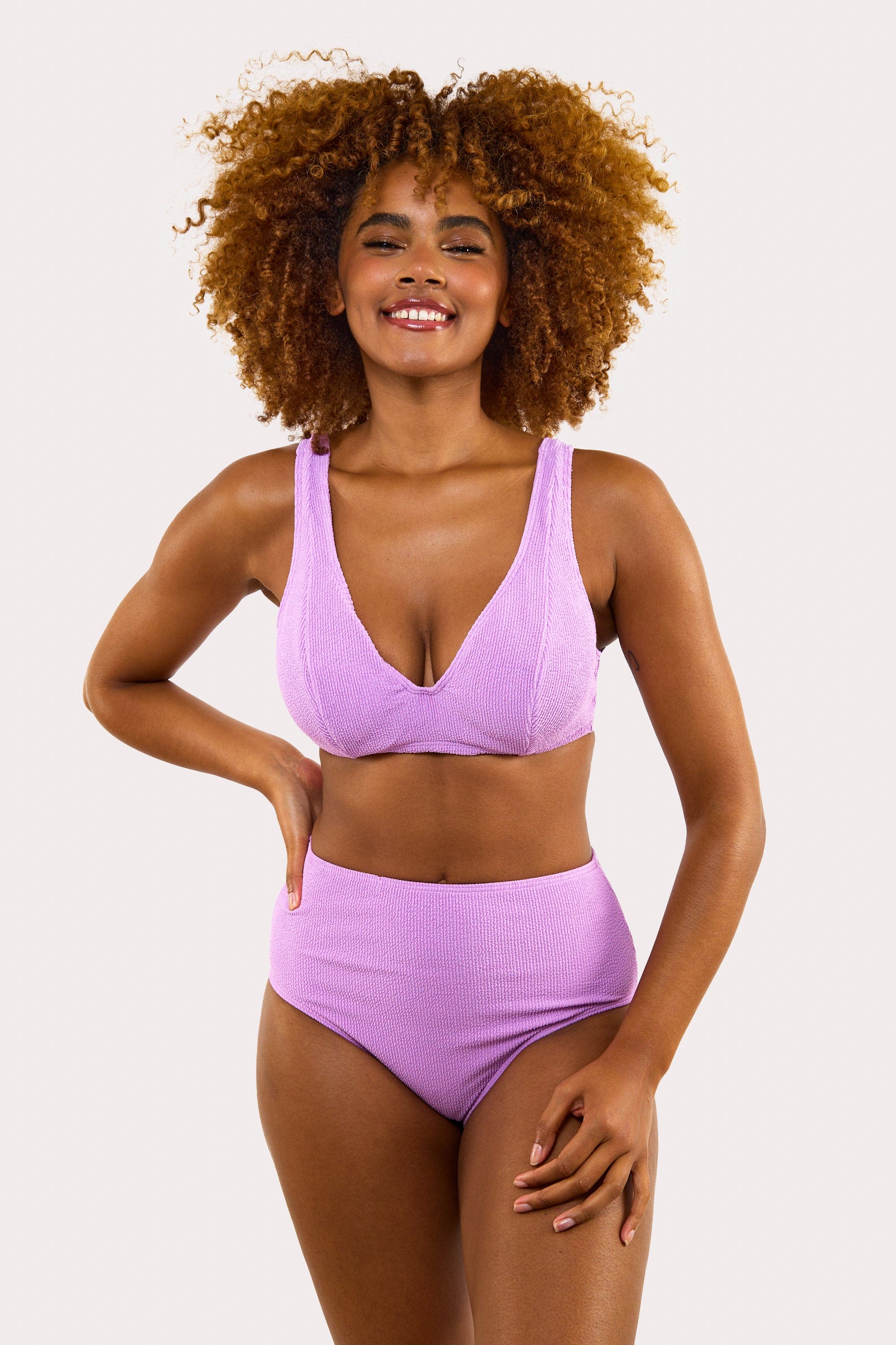 Mila Lilac Scrunch Hidden-Underwire Bikini Top thumbnail 3