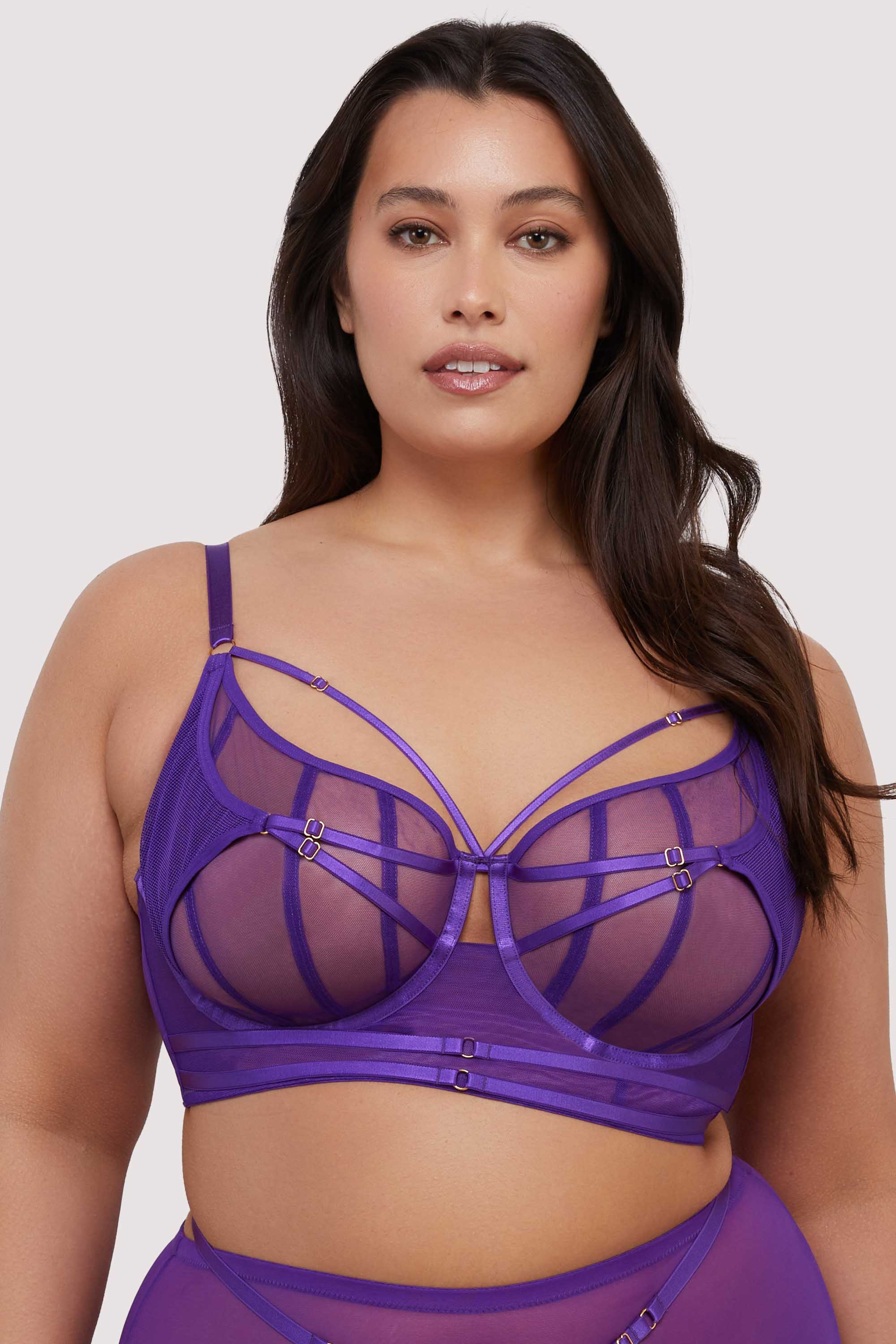 Eddie Purple Crossover Balconette Bra thumbnail 2