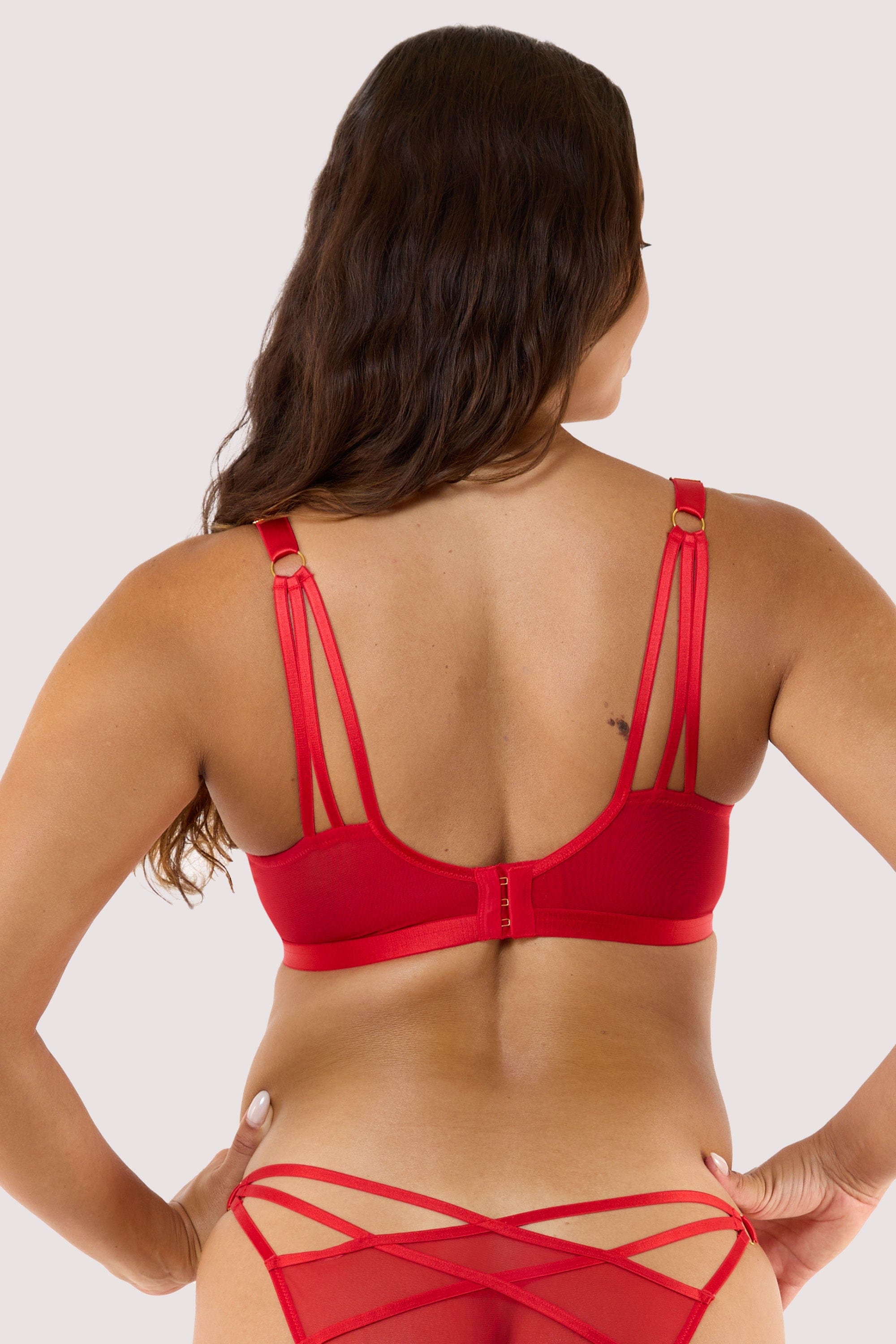 Pippa Red Deco Embroidered Plunge Bra thumbnail 3