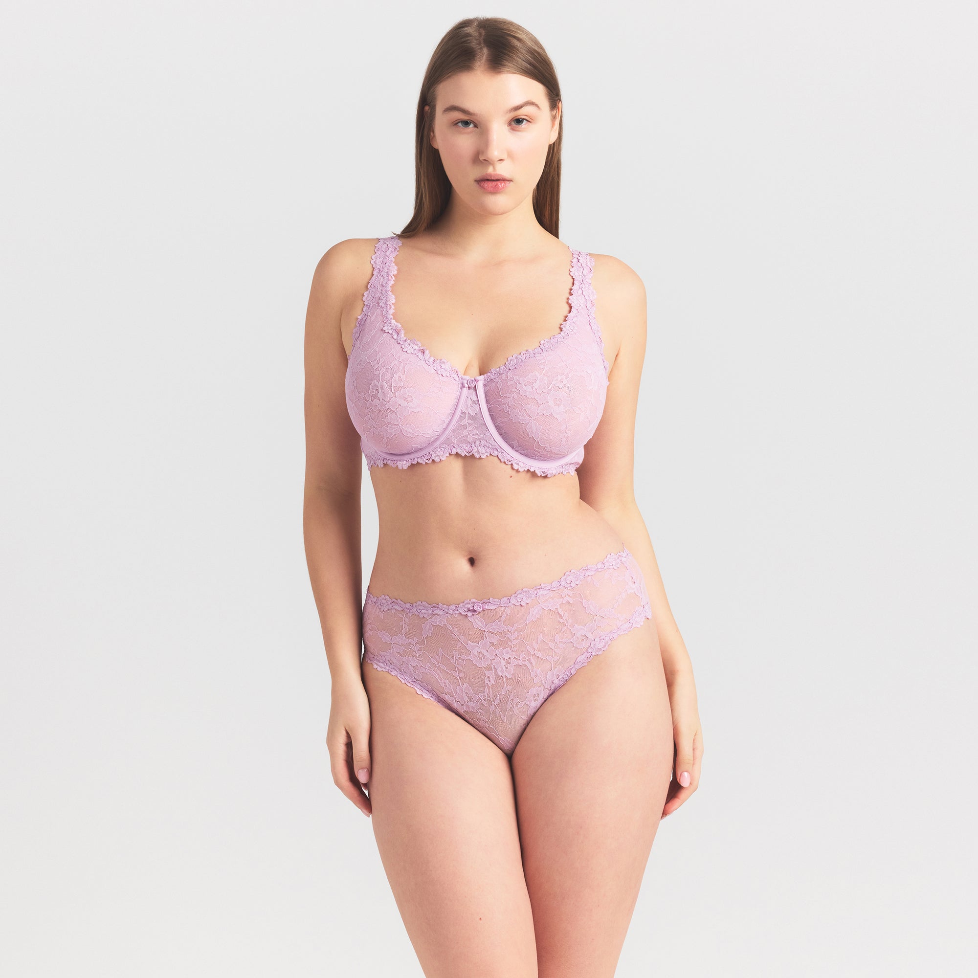 STRETCH LACE BRIEF | BABY PINK thumbnail 2