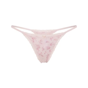 LIGHTWEIGHT COTTON POINTELLE LACE STRING THONG | BLOOM DAINTY FLORAL