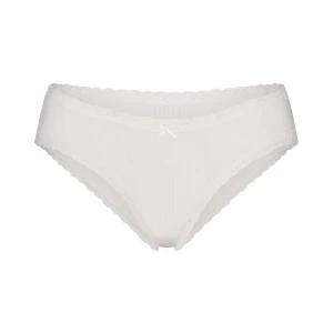 LIGHTWEIGHT COTTON LACE BRIEF | SNOW