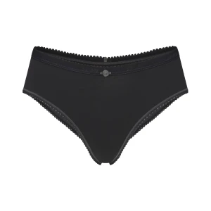 LIGHTWEIGHT COTTON LOGO PICOT HIPSTER | SOOT