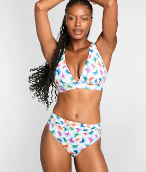Flutter Ruched High Waist Bikini Bottom