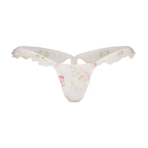 STRETCH LACE BUTTERFLY THONG | SNOW VINTAGE FLORAL PRINT