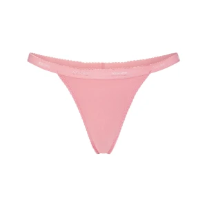 LIGHTWEIGHT COTTON LOGO PICOT THONG | MELON TONAL