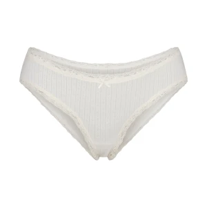 LIGHTWEIGHT COTTON POINTELLE LACE BRIEF | MARBLE TONAL