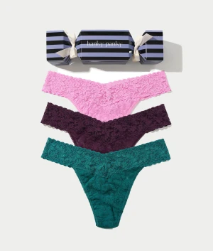 Holiday Cracker Signature Lace Original Rise Thong 3-Pack