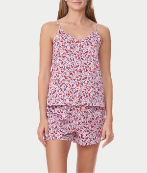 Floral Cami & Boxer Woven Pajama Set