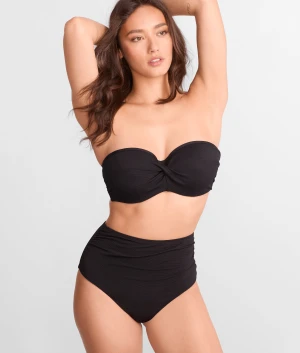 Amalfi Ruched High Waist Cheeky Bikini Bottom