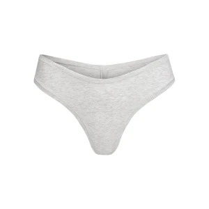 COTTON JERSEY DIPPED THONG | LIGHT HEATHER GREY