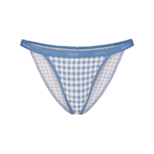 LIGHTWEIGHT COTTON LOGO PICOT STRING BIKINI | ARCTIC GINGHAM
