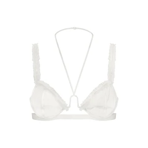 ULTRA FINE MESH RUFFLE BRA | IVORY