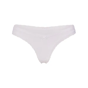 LIGHTWEIGHT COTTON LACE THONG | SNOW