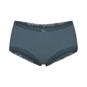 LIGHTWEIGHT COTTON POINTELLE LACE BOY SHORT | ZIRCON TONAL