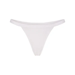 LIGHTWEIGHT COTTON LOGO PICOT THONG | SNOW