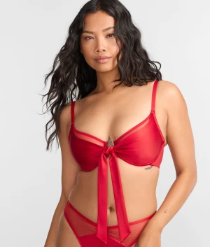 All Yours Satin & Mesh Front-Close Bra