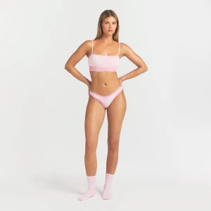 LIGHTWEIGHT COTTON LACE THONG | CHERRY BLOSSOM