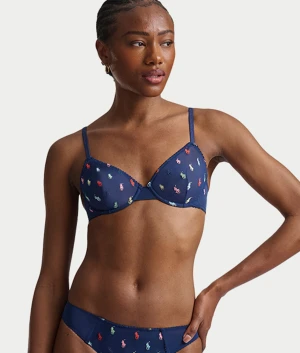 Embroidered Pony Mesh Unlined Demi Bra