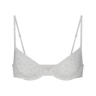 EVERYDAY COTTON UNLINED DEMI BRA | LIGHT HEATHER GREY