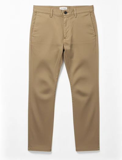 Khaki Color Men's Cotton Twill Pant – Regular Fit, Everyday Comfort